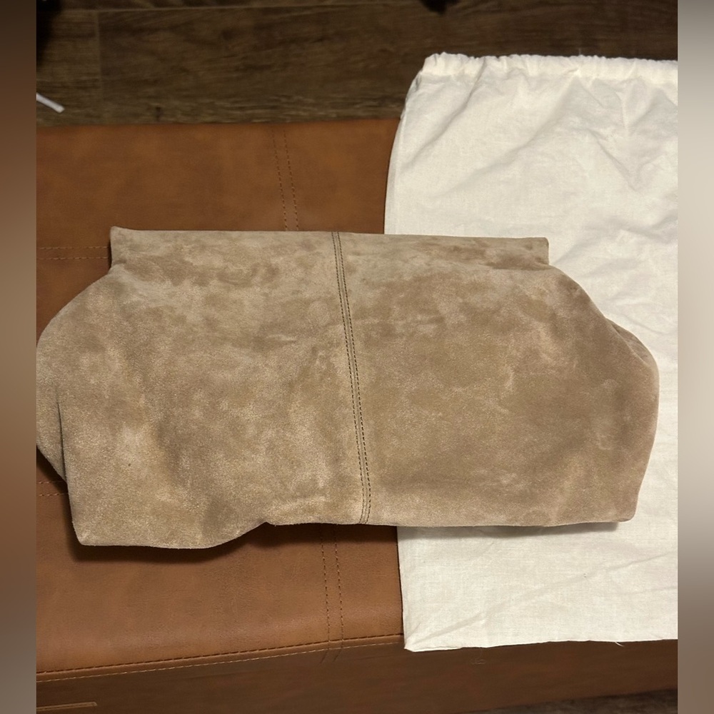 Flattered Suede Clutch is Beige (new detached tag)